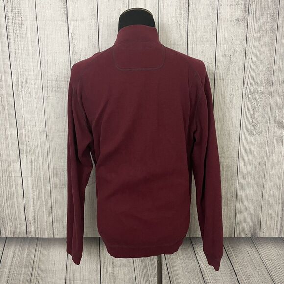 Tommy Bahama Men's XL Burgundy / Red Quarter Zip Reversible Pullover Sweater - Picture 13 of 14